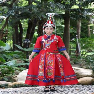 畲族男女民族舞蹈演出服装服饰五十六56个少数民族刺绣畲族凤凰装