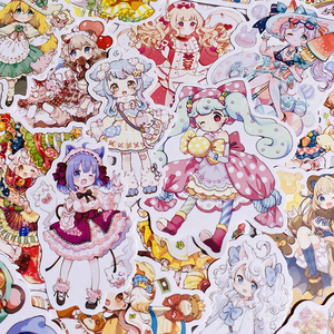 手账贴纸可爱少女卡通女孩装饰diy小贴画手帐素材软萌人物贴纸