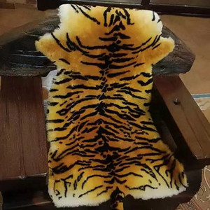 005人付款淘宝仿真 老虎皮整张羊皮毛一体沙发垫坐垫