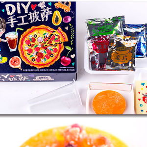 日本食玩可食 diy自制手工披萨汽水中国儿童小伶小林玩具时完女孩