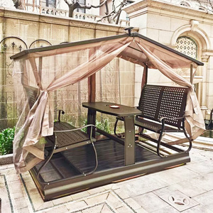 户外庭院休闲铝合金吊椅室外秋千动力铸铝四人摇椅花园防水耐用款