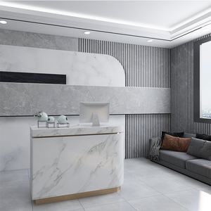 北欧简约仿大理石纹理壁纸logo形象墙公司办公室背景造型前台墙纸