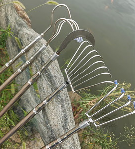 捞水草钩打捞拉草爪勾野钓割草搂草神器除水草刀三爪抓摘果器赶海