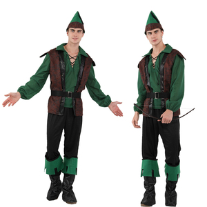 圣诞化妆舞会成人角色扮演服装 男款森林王子绿精灵舞台演出服饰