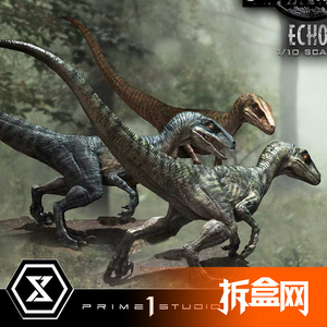 拆盒网 prime 1 studio 侏罗纪世界 迅猛龙小队 1/10电影恐龙雕像