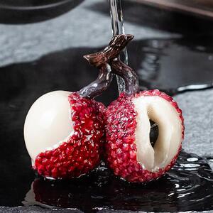 创意变色茶宠荔枝茶玩水果树脂摆件茶桌茶道配件三颗荔枝