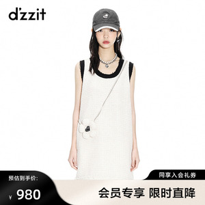 【dzzit花包小香裙】地素春夏新款粗花呢小香风吊带背心连衣裙女