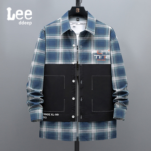 lee ddeep联名衬衫男港风日系宽松潮牌帅气宽松外套春季内搭格子