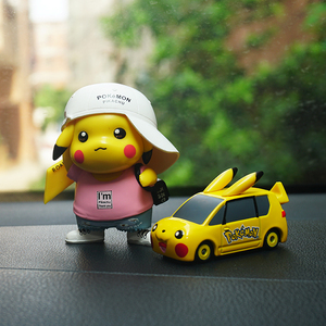 皮卡丘汽车摆件摇头卡通公仔创意可爱车内饰品摆件车载中控台装饰