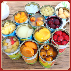 水果罐头6罐X425g黄桃罐头混合整箱午后橘子菠萝什锦苹果饮料桑葚