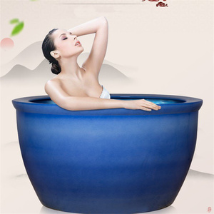 加大陶瓷洗浴缸景德镇加厚温泉浴场双人1.3米中式泡澡缸仿古浴盆