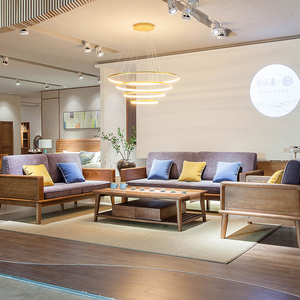 东家家具旗舰店天猫东家阿禧储物实木沙发冬夏两用现代东方沙发三人