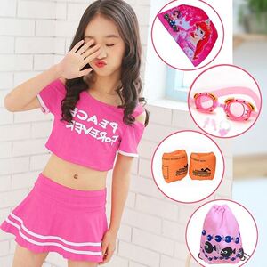 宝宝泳衣女童网红款小胸女中女孩子日本好看比基尼学生游泳衣防嗮