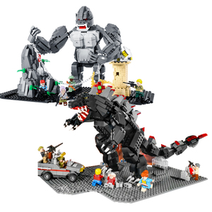 兼容乐高大电影哥斯拉大战金刚怪兽高难度拼装中国积木儿童玩具