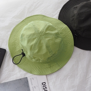 超日系~小众设计款轻薄透气渔夫帽女男百搭速干个性果绿色盆帽子