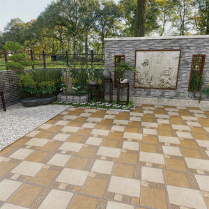 庭院地砖花园室外户外防滑院子别墅露台防冻美式花砖阳台仿古瓷砖