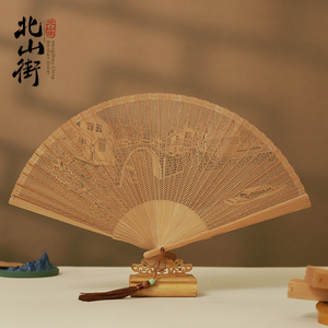 杭州特产中国风扇子手工折扇苏州如意扇工艺男女定制古风礼品扇