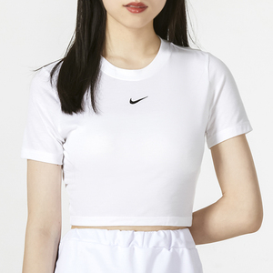 nike耐克官方t恤女短款圆领2022夏季修身百搭短袖弹力上衣dd1329