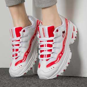 斯凯奇女鞋熊猫鞋红色