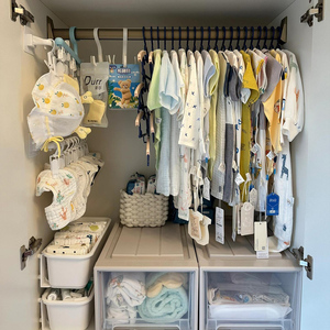 宝宝衣柜收纳神器婴儿专用衣物挂架儿童衣服整理储物盒多功能衣架