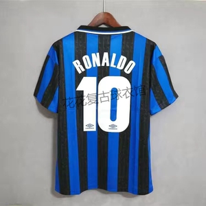 9798意甲国米主客场经典复古足球服球衣10号罗纳尔多大罗队服短袖