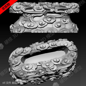 stl文件圆雕图三维立体图云纹底座祥云台佛座摆件雕刻机3d模型889