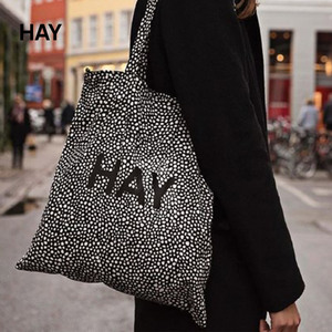 HAY Cotton Bag字母Logo购物袋 ins风通勤单肩包棉布袋印花