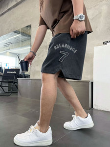 韩版休闲短裤男士流行水洗做旧棉质运动风夏装裤子青年新款五分裤
