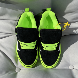 达人推荐丨网红推荐丨2024年夏季新款荧光绿低帮面包鞋男女板鞋子
