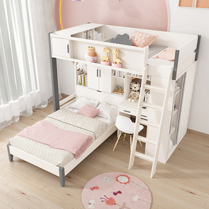交错式上下铺床大人家用二层床儿童两层双人床双层床子母床高低床
