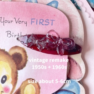 {vintage remake}1940 1950年代 日本赛璐珞花朵美国发夹设计