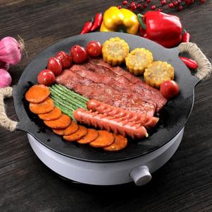 电磁炉专用烤盘烤肉盘家用卡式炉铁板烧铸铁锅电磁炉煎烤户外烧烤