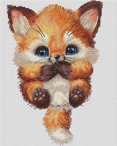 橘子爱绣◇dmc 十字绣  进口图纸 动物图纸 小狐狸