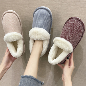 棉拖鞋女冬季包跟面包拖棉拖室内外家居家用带后跟包脚跟冬天情侣