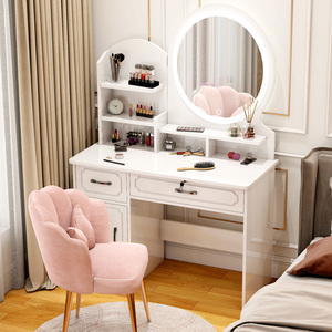 欧式梳妆台卧室现代简约2023新款轻奢化妆台收纳柜一体小型化妆桌