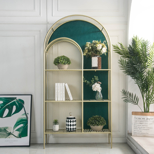 客厅铁艺展示拱形书架置物装饰书柜靠墙面艺术感落地轻奢收纳网红