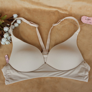 简约光面y型背带无痕文胸无钢圈背心式小胸胸罩聚拢隐形内衣