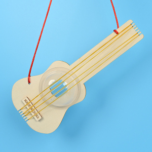 9018人付款淘宝儿童木质绘画白胚吉他幼儿园手工diy创意涂鸦材料包