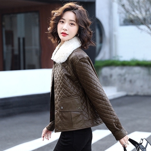 皮衣棉服女短款高端小个子2021年冬季新款加绒加厚棉衣夹棉小棉袄