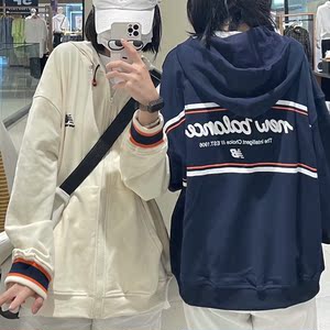 新百伦nb iu同款连帽开衫卫衣外套男女情侣宽松百搭拉链薄款长袖