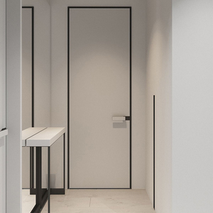 画间极简窄边铝木门平开门现代轻奢简约套装室内门家用环保生态门