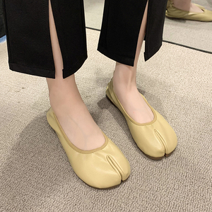 猪蹄鞋复古分趾鞋女夏平底浅口单鞋芭蕾舞马蹄鞋阿希哥同款一脚蹬
