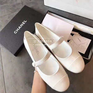 专柜代购chanel/香奈儿19新款走秀款女鞋白色 玛丽珍系带牛皮单鞋
