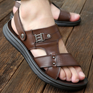 开车专用鞋越南平仙男土凉扦鞋沙难闲休鞋怀旧爷爷皮防滑沙溪凉鞋