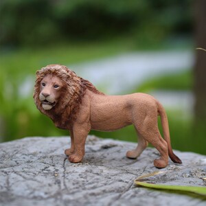 德国思乐绝版老款公狮 发怒的狮子 仿真野生猫科动物模型玩具收藏