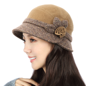 冬天羊毛礼帽时尚洋气帽子女秋冬盆帽百搭女士赫本中年冬季渔夫帽