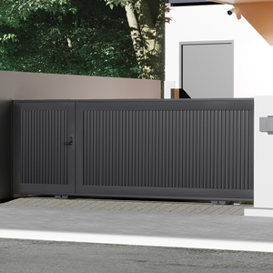 别墅电动平移门车库门小区花园入户院墙门铁艺庭院门不锈钢单双开