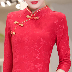 过年旗袍拜年服大人唐装中式服装中国风女2021年新款妈妈婚宴礼服