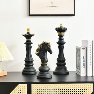 仿真国际象棋摆件工艺品马到成功国王王后西洋棋具客厅书房装饰品
