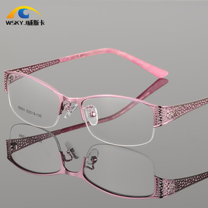 金属超轻近视女优雅眼镜框防蓝光防雾变色镜片成品可配度数99001